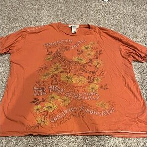 Orange Graphic UO T-Shirt with Tiger Design